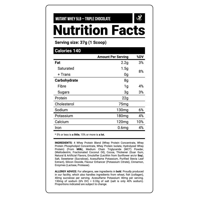 MUTANT WHEY CHOCOLATE 5 LB – 61 SV - Imagen 2