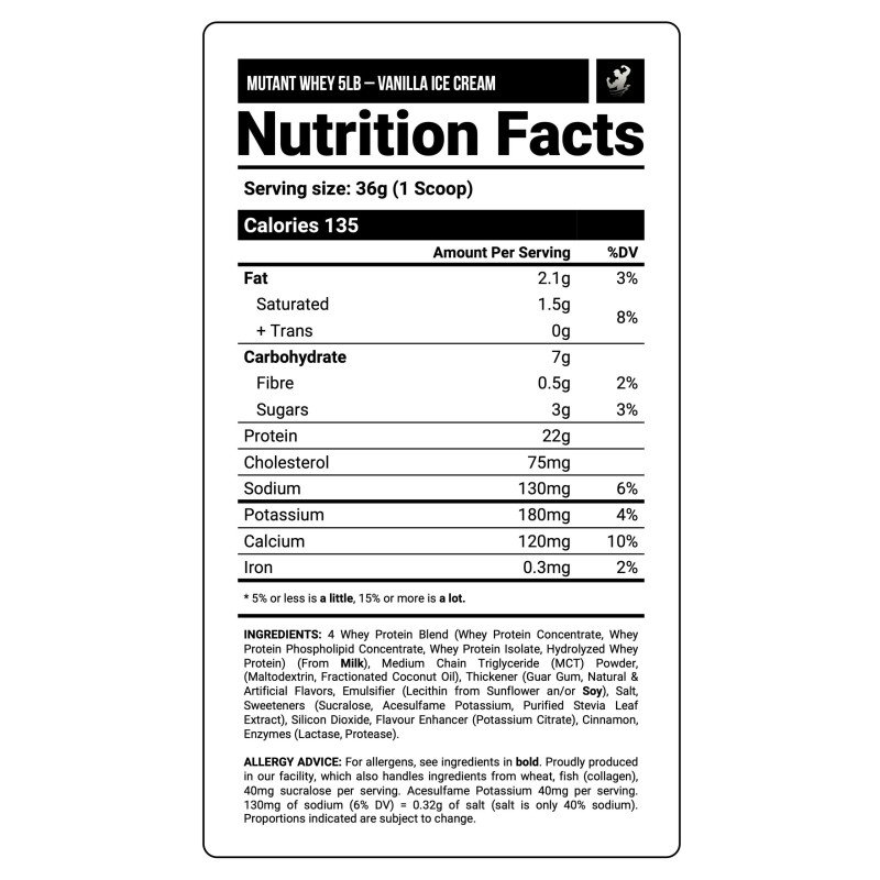 MUTANT WHEY VAINILLA 5 LB – 61 SV - Imagen 2