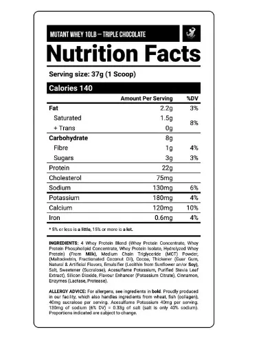 MUTANT WHEY CHOCOLATE 10 LBS – 140 SV - Imagen 2
